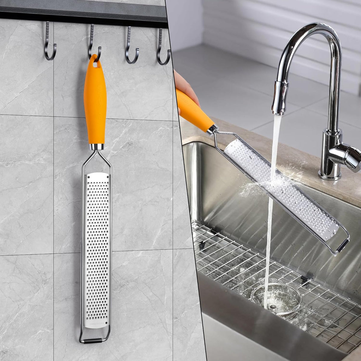 Upgraded Citrus Lemon Zester Grater, Easy Clean Dishwasher Safe, for Ginger Garlic Parmesan Cheese, 304 Stainless Steel Blade, Protect Cover, Baking Supplies, Black