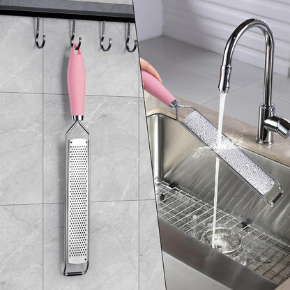 Upgraded Citrus Lemon Zester Grater, Easy Clean Dishwasher Safe, for Ginger Garlic Parmesan Cheese, 304 Stainless Steel Blade, Protect Cover, Baking Supplies, Black