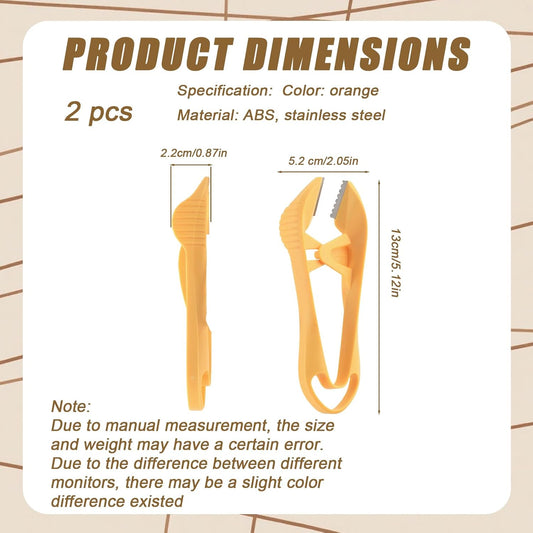 2pcs Garlic Peeler, 2025 New Garlic Tweezers with Hanging Hole Manual Peeling Clips Simple Easy Multipurpose Kitchen Tools for Avoiding Smell on Your Hands (Orange)