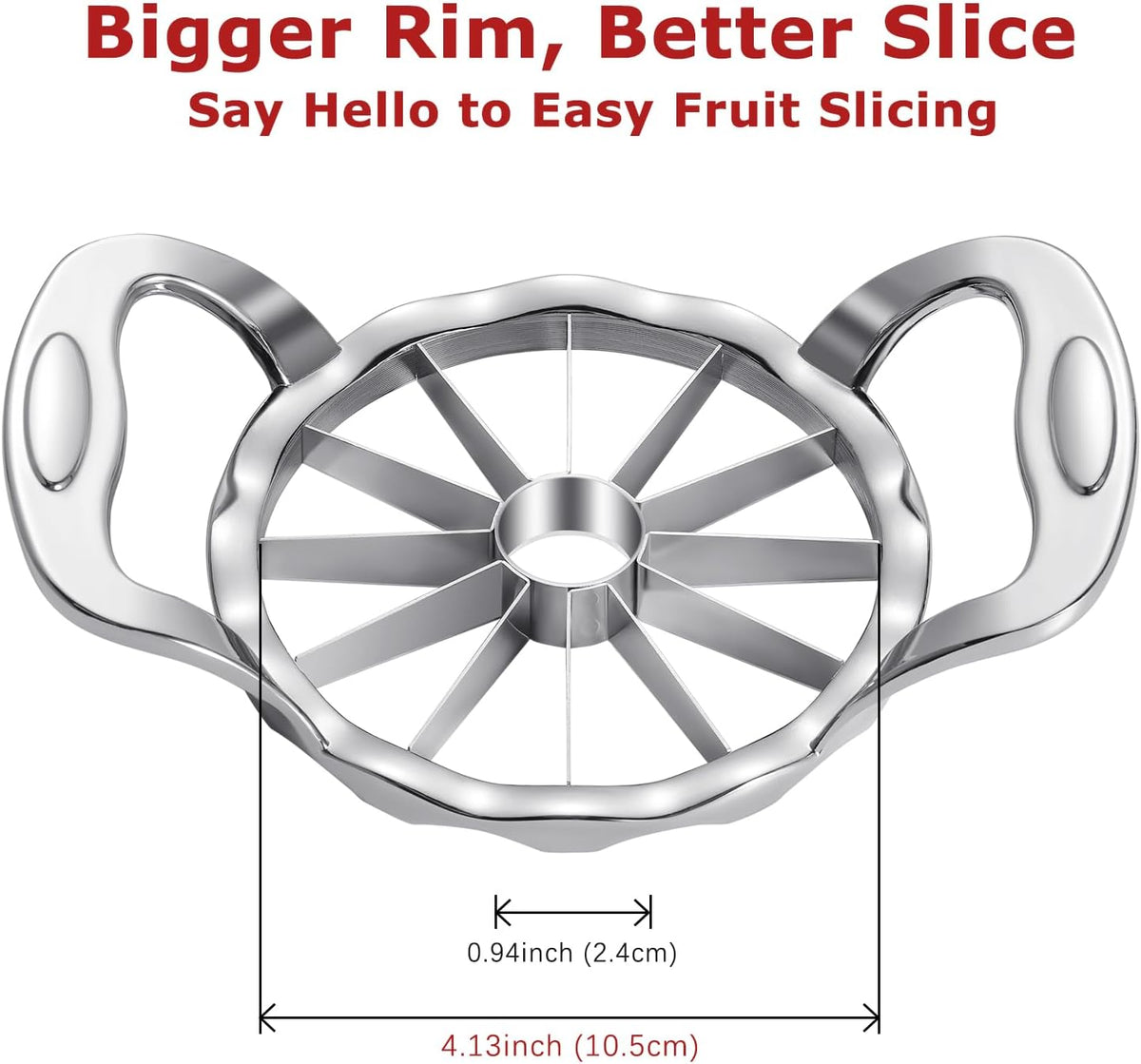 Apple Slicer and Corer,12‑Slice Stainless Steel,3 Forks & Brush