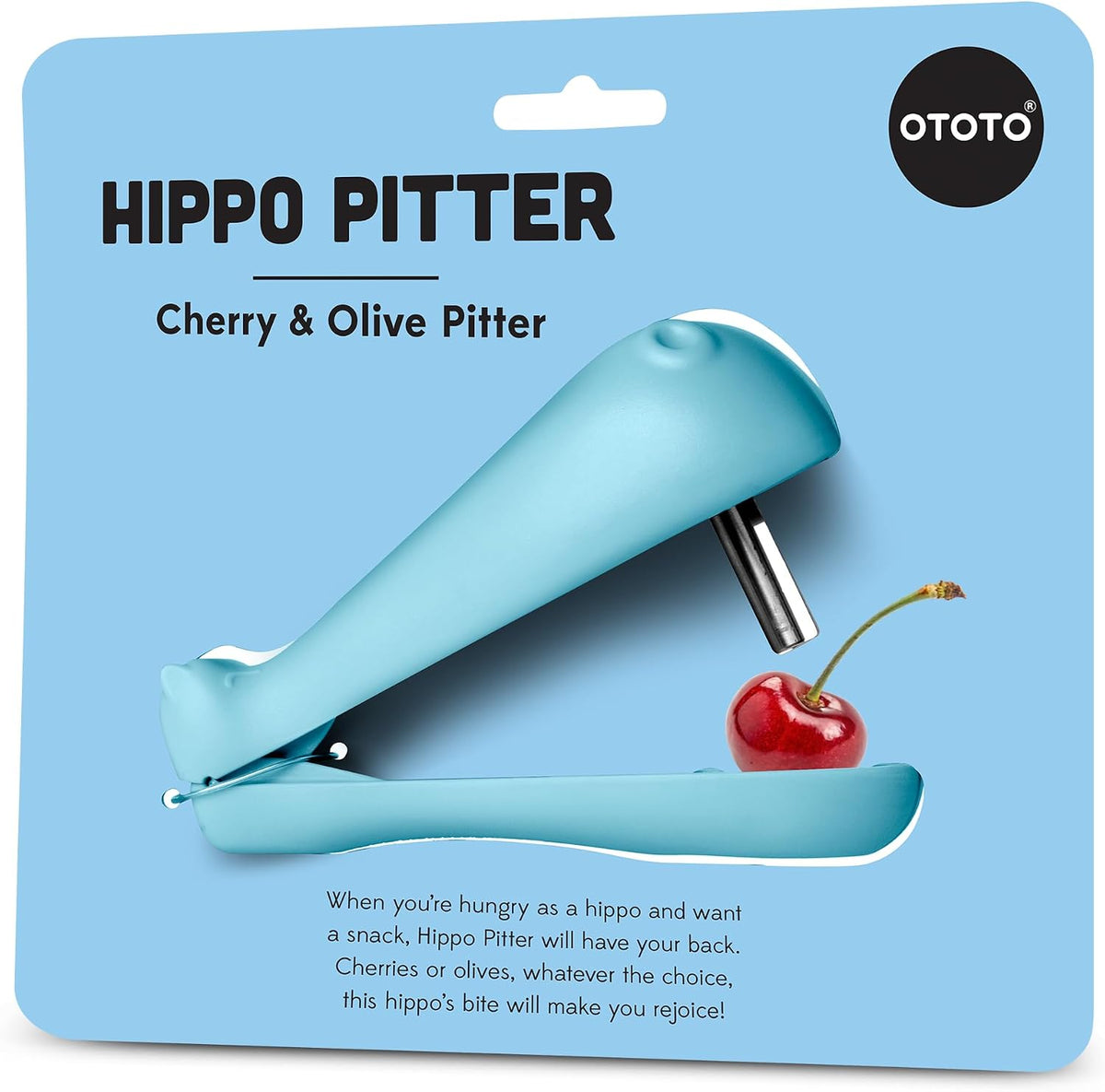 Hippo Cherry and Olive Pitter - Unique Kitchen Gadgets, Cooking Gifts for Women, Kitchen Essentials, Kitchen Utensils, Cute Gifts, Kitchen Accessories, Gift for Kids
