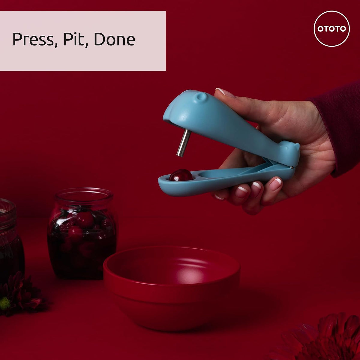 Hippo Cherry and Olive Pitter - Unique Kitchen Gadgets, Cooking Gifts for Women, Kitchen Essentials, Kitchen Utensils, Cute Gifts, Kitchen Accessories, Gift for Kids