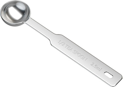 2PCS 1 Tsp(1/3tbsp, 1/6oz, 5ml) Single Measuring Spoon, Stainless Steel Individual Measure Scoop Only