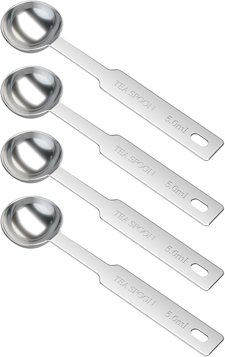 2PCS 1 Tsp(1/3tbsp, 1/6oz, 5ml) Single Measuring Spoon, Stainless Steel Individual Measure Scoop Only