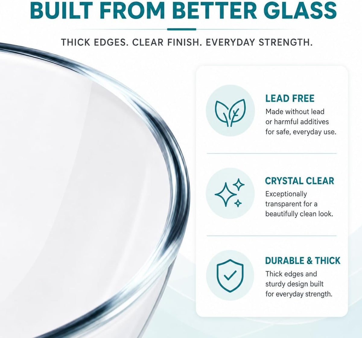 Glass Mixing Bowls with Lids Set(4.5QT, 2.7QT, 1.1QT)-Large Glass Mixing Bowls, Clear Salad Bowl for Baking, Cooking, Serving, Food Prep, 3PC Nesting Bowls for Kitchen Storage & Dishwasher Safe