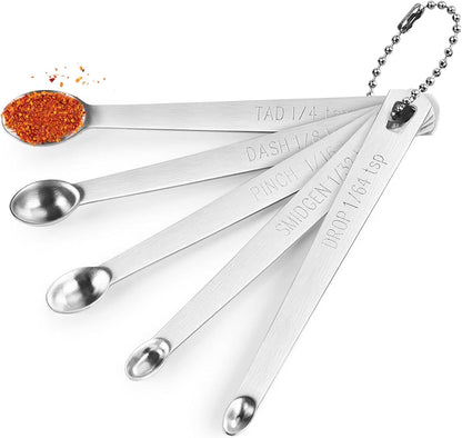 Mini Measuring Spoons Set, Stainless Steel, Cute