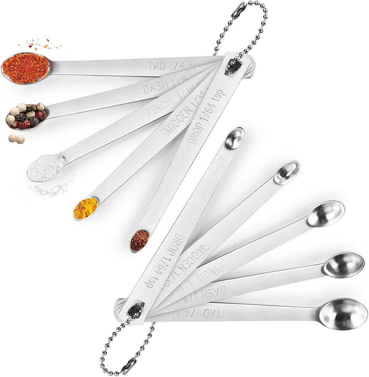 Mini Measuring Spoons Set, Stainless Steel, Cute