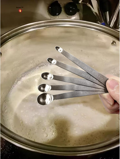 Mini Measuring Spoons Set, Stainless Steel, Cute