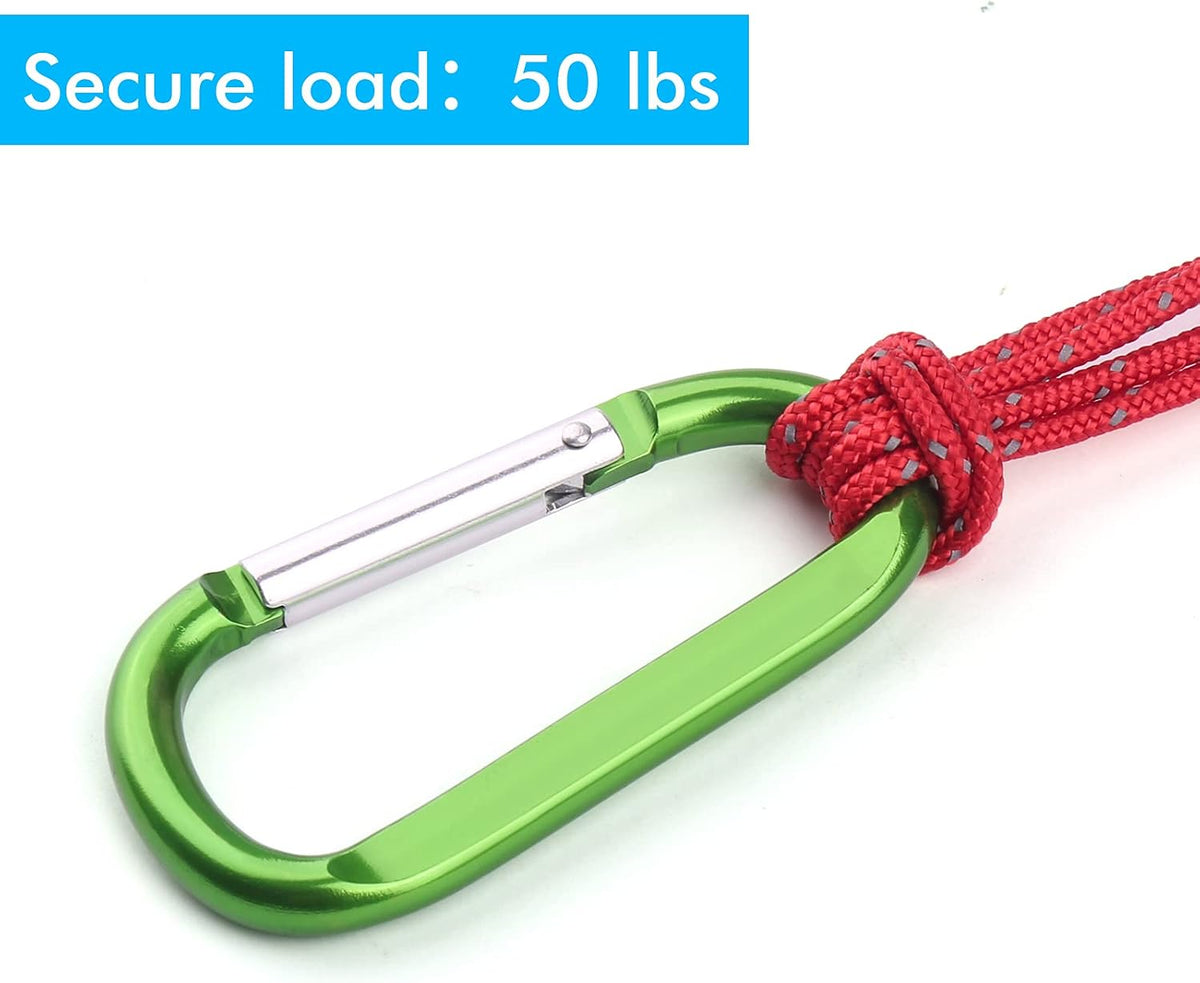 Carabiner Caribeaner Clip,3" Large Aluminum D Ring Shape Carabeaner with Keyring Keychain Hook