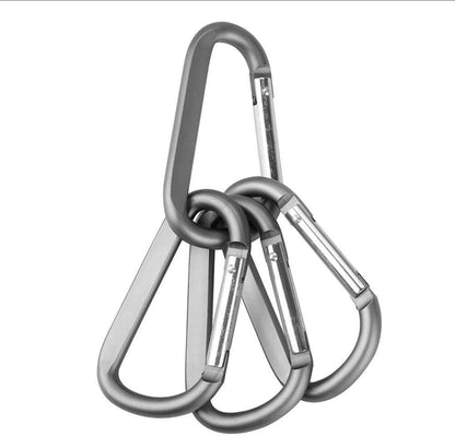 Carabiner Caribeaner Clip,3" Large Aluminum D Ring Shape Carabeaner with Keyring Keychain Hook