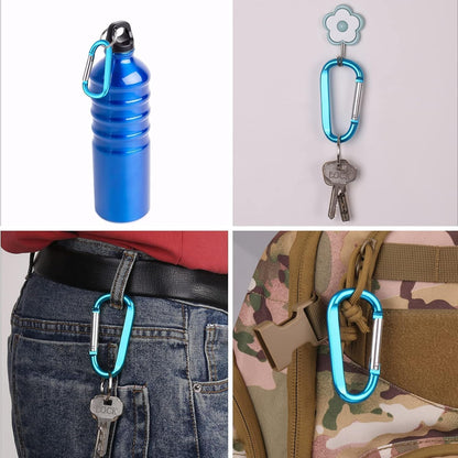 Carabiner Caribeaner Clip,3" Large Aluminum D Ring Shape Carabeaner with Keyring Keychain Hook
