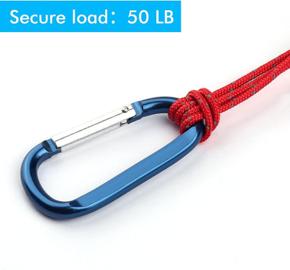 Carabiner Caribeaner Clip,3" Large Aluminum D Ring Shape Carabeaner with Keyring Keychain Hook
