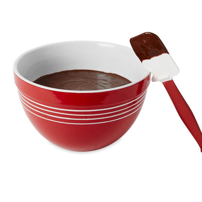 Commercial Products High Heat Resistant Silicone Heavy Duty Spatula/Food Scraper 9.5-Inch 500°F Heat Resistant Red Handle for Baking/Cooking/Mixing Commercial Dishwasher Safe