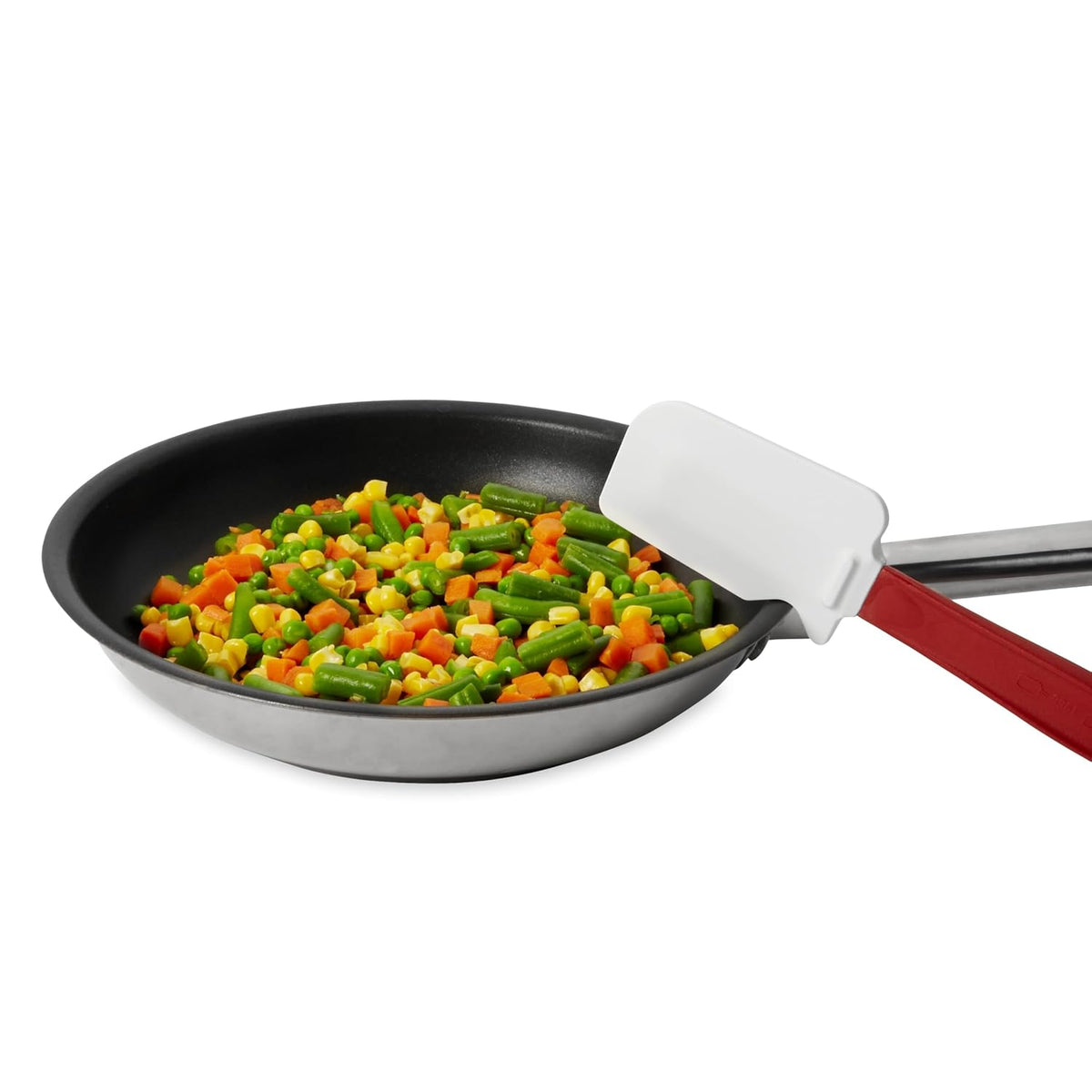 Commercial Products High Heat Resistant Silicone Heavy Duty Spatula/Food Scraper 9.5-Inch 500°F Heat Resistant Red Handle for Baking/Cooking/Mixing Commercial Dishwasher Safe