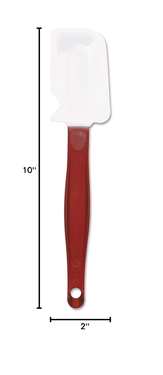 Commercial Products High Heat Resistant Silicone Heavy Duty Spatula/Food Scraper 9.5-Inch 500°F Heat Resistant Red Handle for Baking/Cooking/Mixing Commercial Dishwasher Safe