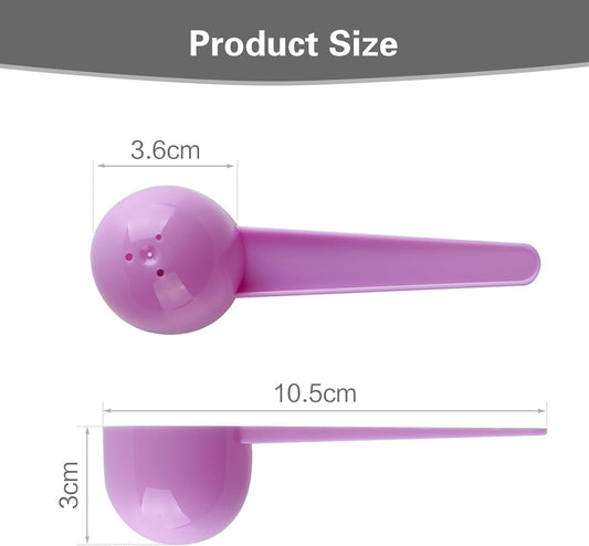 Measuring Spoons, 20ml Plastic Scoops, Pink, 6-Pack | Bottom-hole scoop spoons for coffee, protein powder, milk powder, creatine and supplements.