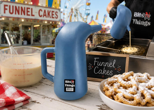 Funnel Cake Batter Pouring Pitcher 2 Qt | Batter Dispenser Pitcher | Funnel Cakes, Pancakes, Waffles & Crepes | Durable Plastic Pouring Container
