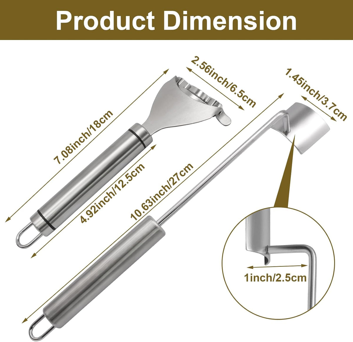 Stainless Steel Corn Peeler & Stripper Tool Set, 2 Pack