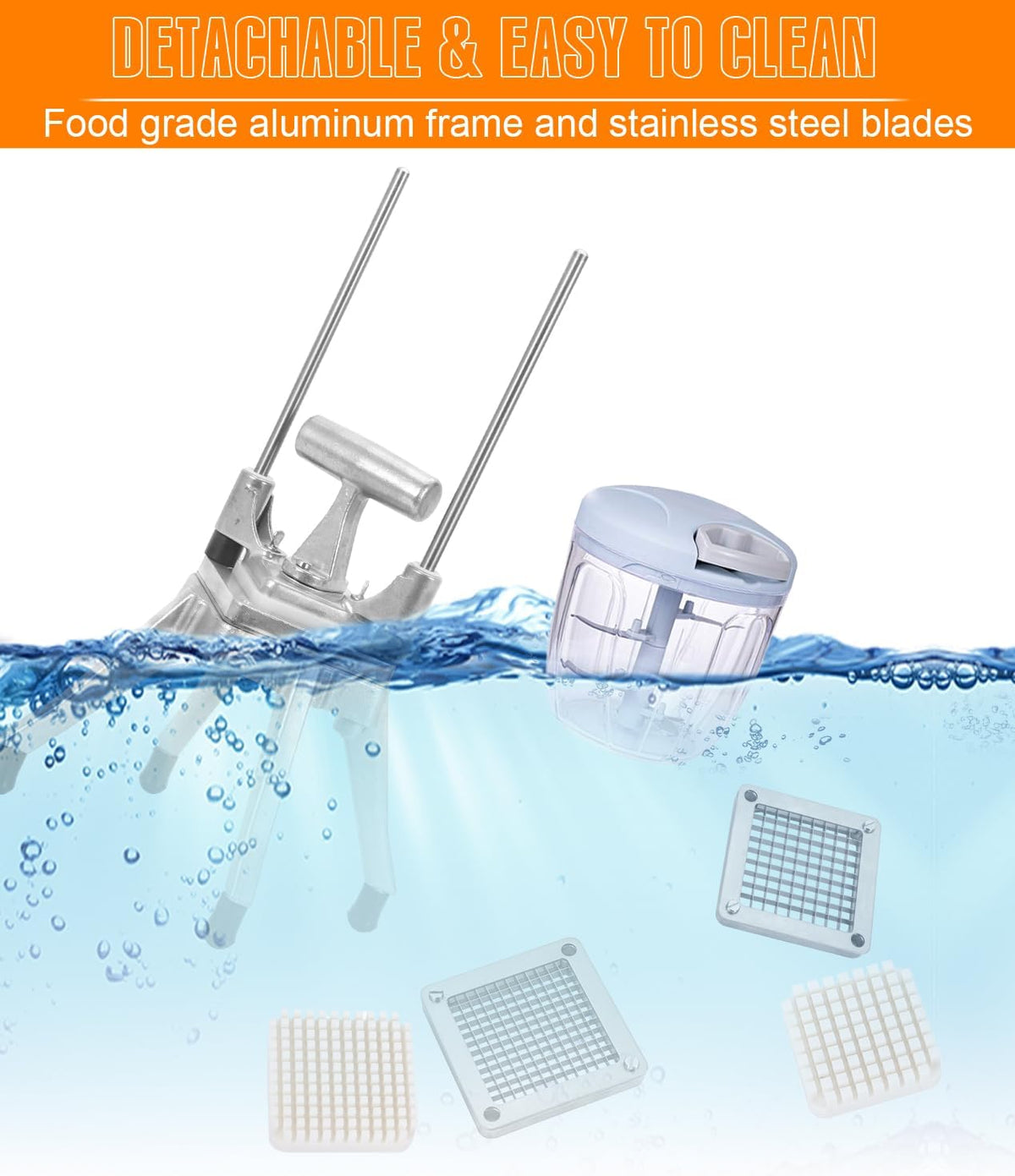 Commercial Vegetable Chopper & Food Dicer, Heavy Duty Vegetable Cutter with 1/4" & 3/8" Stainless Steel Blades, Manual Onion Potato Pepper Dicer for Restaurant Kitchen Food Prep