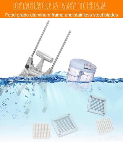 Commercial Vegetable Chopper & Food Dicer, Heavy Duty Vegetable Cutter with 1/4" & 3/8" Stainless Steel Blades, Manual Onion Potato Pepper Dicer for Restaurant Kitchen Food Prep
