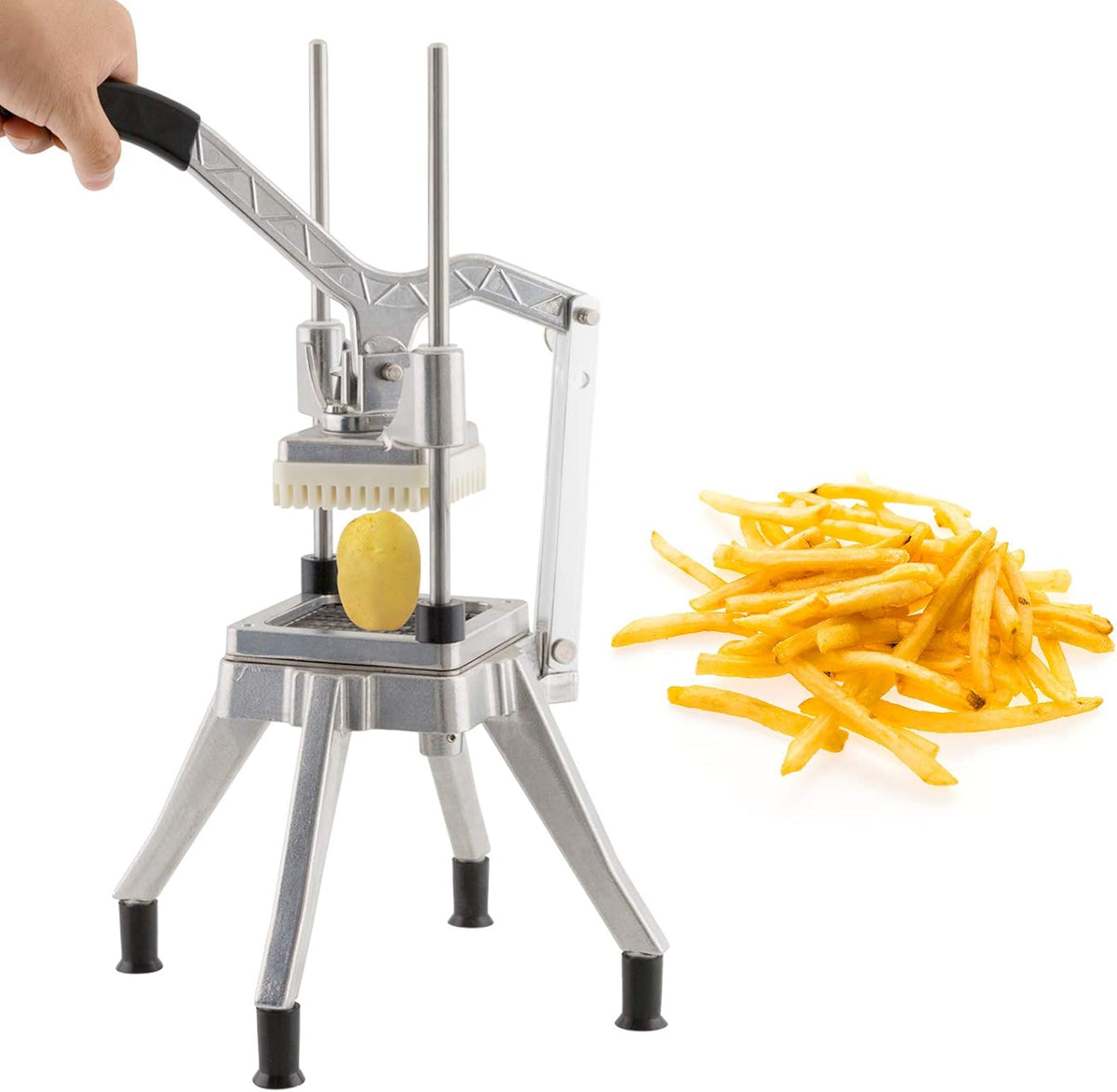Commercial Vegetable Chopper & Food Dicer, Heavy Duty Vegetable Cutter with 1/4" & 3/8" Stainless Steel Blades, Manual Onion Potato Pepper Dicer for Restaurant Kitchen Food Prep