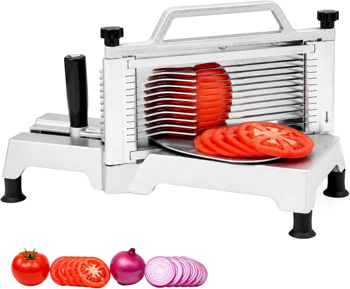 Commercial Vegetable Chopper & Food Dicer, Heavy Duty Vegetable Cutter with 1/4" & 3/8" Stainless Steel Blades, Manual Onion Potato Pepper Dicer for Restaurant Kitchen Food Prep