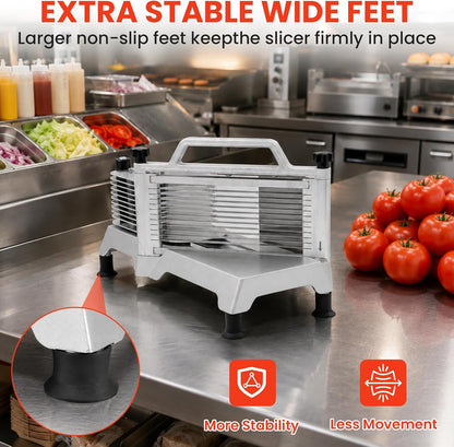 Commercial Vegetable Chopper & Food Dicer, Heavy Duty Vegetable Cutter with 1/4" & 3/8" Stainless Steel Blades, Manual Onion Potato Pepper Dicer for Restaurant Kitchen Food Prep