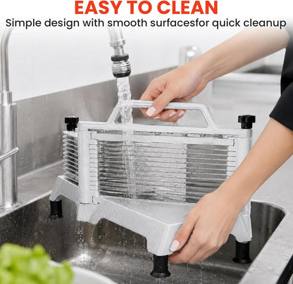Commercial Vegetable Chopper & Food Dicer, Heavy Duty Vegetable Cutter with 1/4" & 3/8" Stainless Steel Blades, Manual Onion Potato Pepper Dicer for Restaurant Kitchen Food Prep