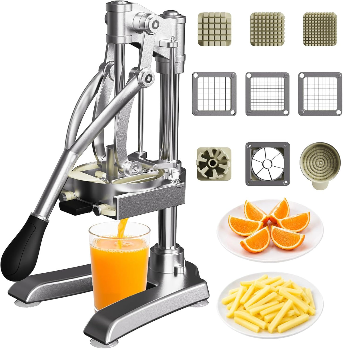 Commercial Vegetable Chopper & Food Dicer, Heavy Duty Vegetable Cutter with 1/4" & 3/8" Stainless Steel Blades, Manual Onion Potato Pepper Dicer for Restaurant Kitchen Food Prep