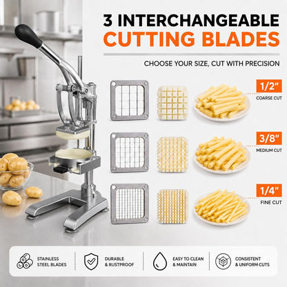 Commercial Vegetable Chopper & Food Dicer, Heavy Duty Vegetable Cutter with 1/4" & 3/8" Stainless Steel Blades, Manual Onion Potato Pepper Dicer for Restaurant Kitchen Food Prep