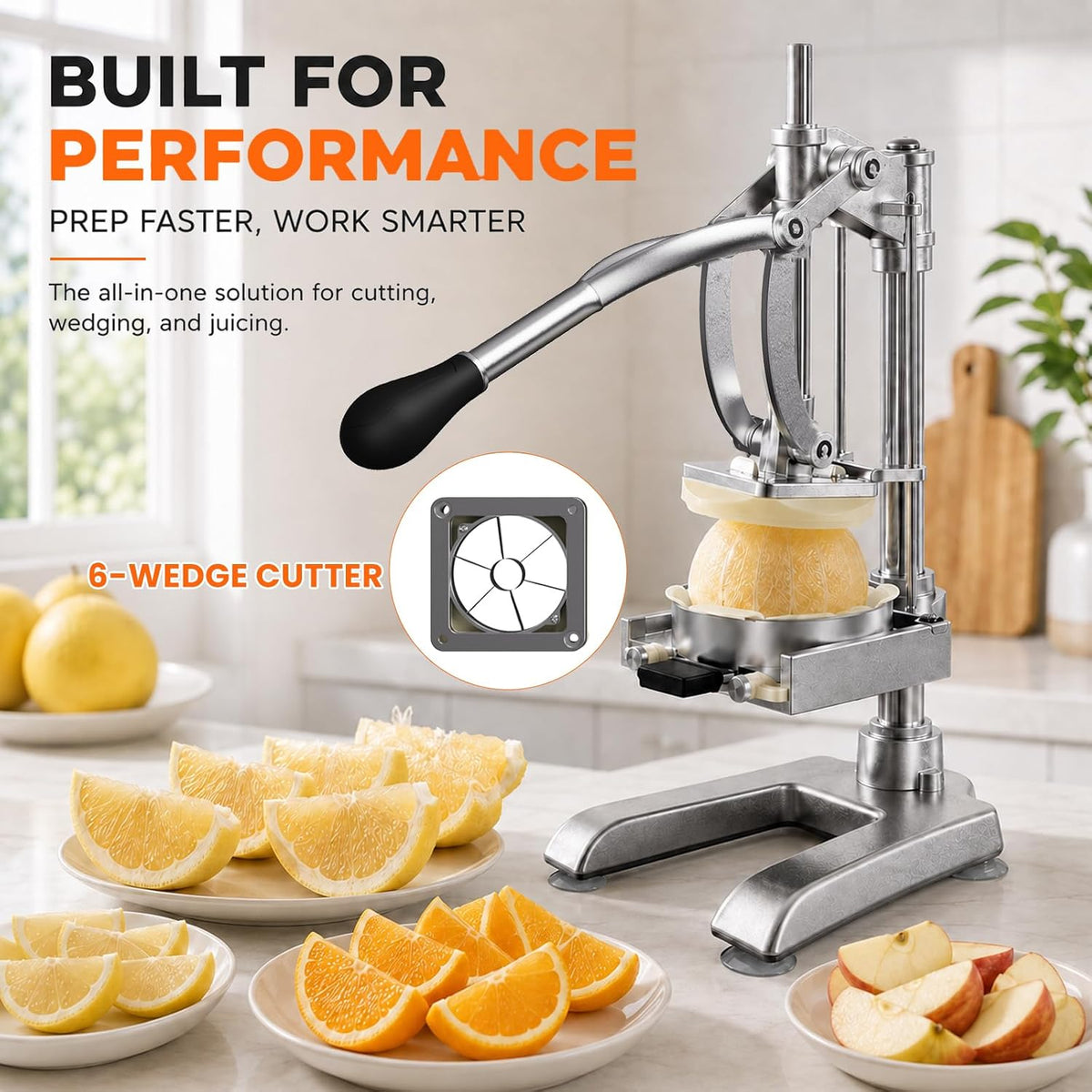 Commercial Vegetable Chopper & Food Dicer, Heavy Duty Vegetable Cutter with 1/4" & 3/8" Stainless Steel Blades, Manual Onion Potato Pepper Dicer for Restaurant Kitchen Food Prep