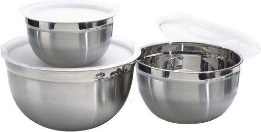 Stainless Steel Mixing Bowls with Lids, Set of 3