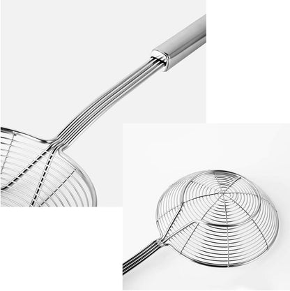 Tenta Solid Stainless Steel Spider Strainer Skimmer Ladle for Cooking and Frying, Kitchen Utensils Wire Strainer Pasta Strainer Spoon Hot Pot Fat Skimmer Spoon Set of 3