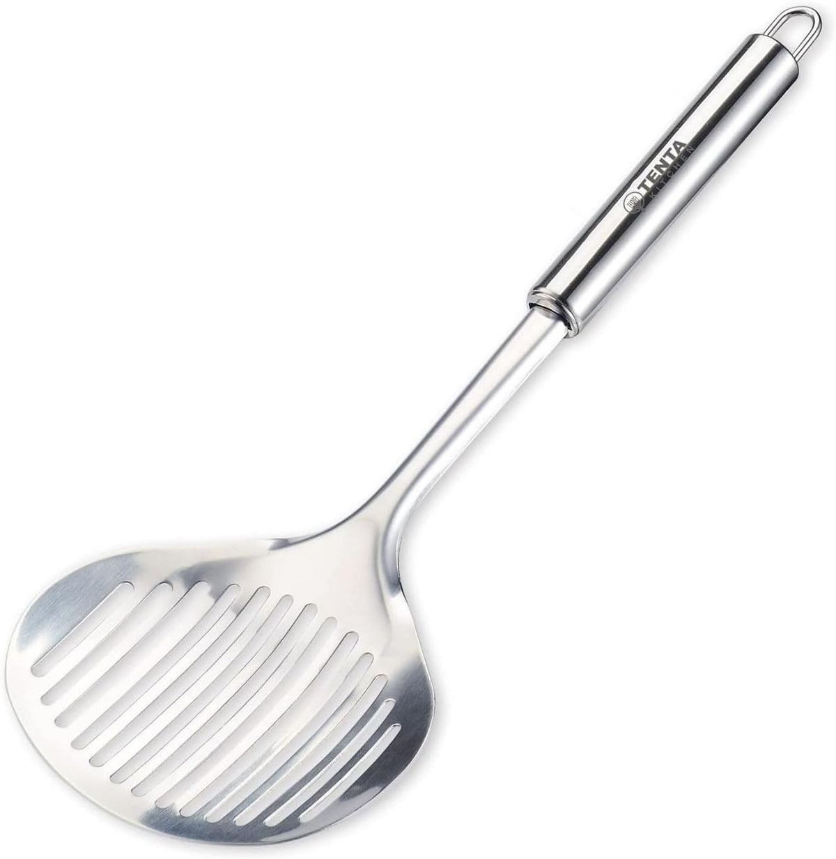 Tenta Solid Stainless Steel Spider Strainer Skimmer Ladle for Cooking and Frying, Kitchen Utensils Wire Strainer Pasta Strainer Spoon Hot Pot Fat Skimmer Spoon Set of 3