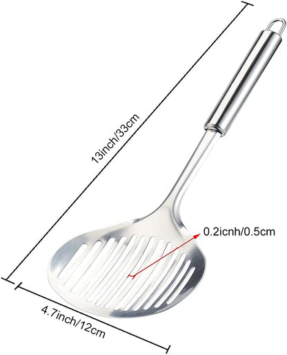 Tenta Solid Stainless Steel Spider Strainer Skimmer Ladle for Cooking and Frying, Kitchen Utensils Wire Strainer Pasta Strainer Spoon Hot Pot Fat Skimmer Spoon Set of 3