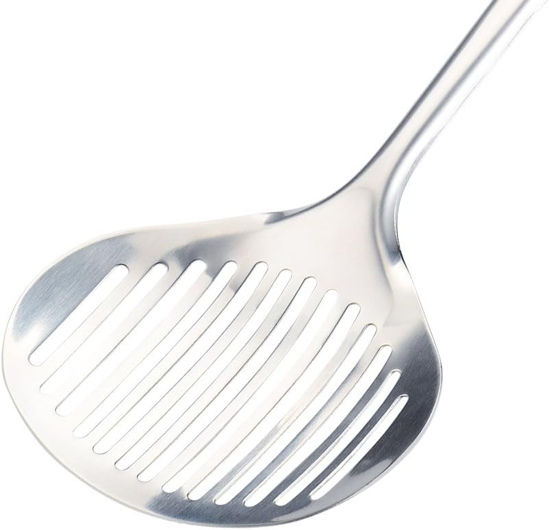Tenta Solid Stainless Steel Spider Strainer Skimmer Ladle for Cooking and Frying, Kitchen Utensils Wire Strainer Pasta Strainer Spoon Hot Pot Fat Skimmer Spoon Set of 3