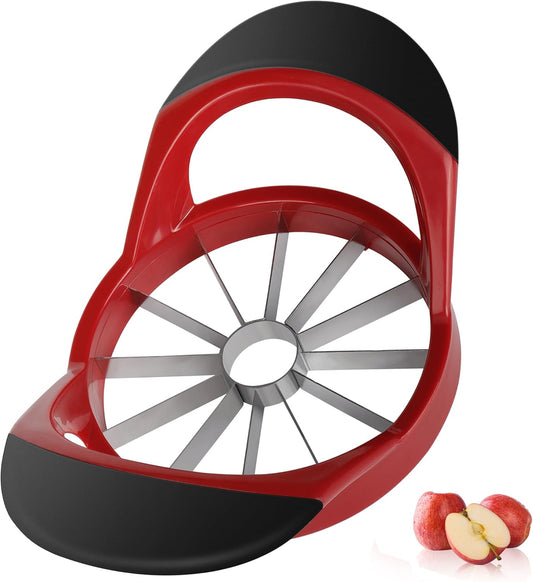 Apple Slicer,4.72 Inch Apple Corer and Slicer -Apple Cutter,Red | Stainless Steel Corer, 12 Sharp Blades,Anti-slip Handle,Hand wash/Dishwasher