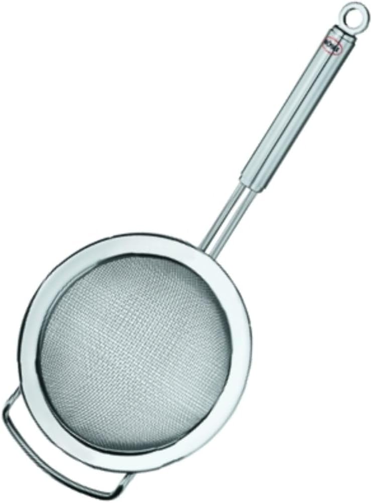Rösle Stainless Steel Round Handle Kitchen Strainer, Fine Mesh, 9.5-inch