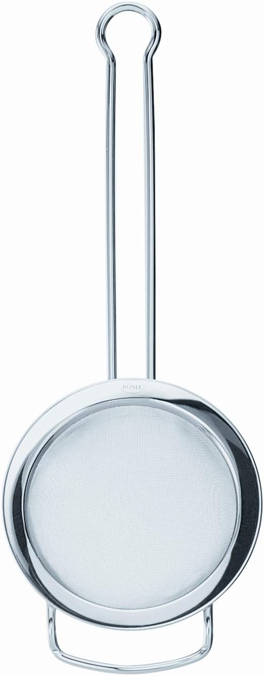 Rösle Stainless Steel Round Handle Kitchen Strainer, Fine Mesh, 9.5-inch