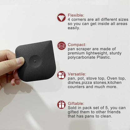 Herda Pan Scraper Pot Scraper Plastic Kitchen Scraper Tool,Food Scraper