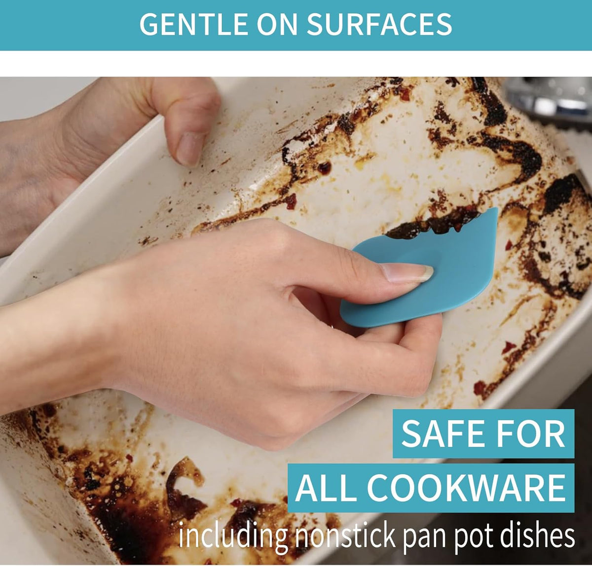 Herda Pan Scraper Pot Scraper Plastic Kitchen Scraper Tool,Food Scraper
