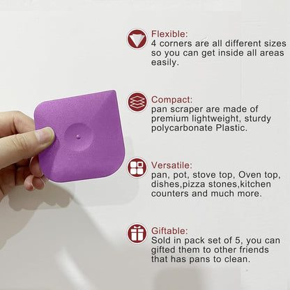 Herda Pan Scraper Pot Scraper Plastic Kitchen Scraper Tool,Food Scraper