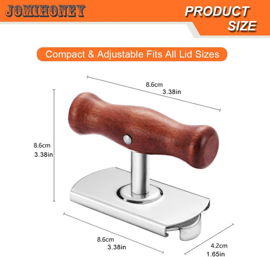 Jar Opener Stainless Steel Adjustable Tool for 1-4 inches Bottle Can Lids, Fit Seniors, Arthritis, Women, Chilren, Weak Hands