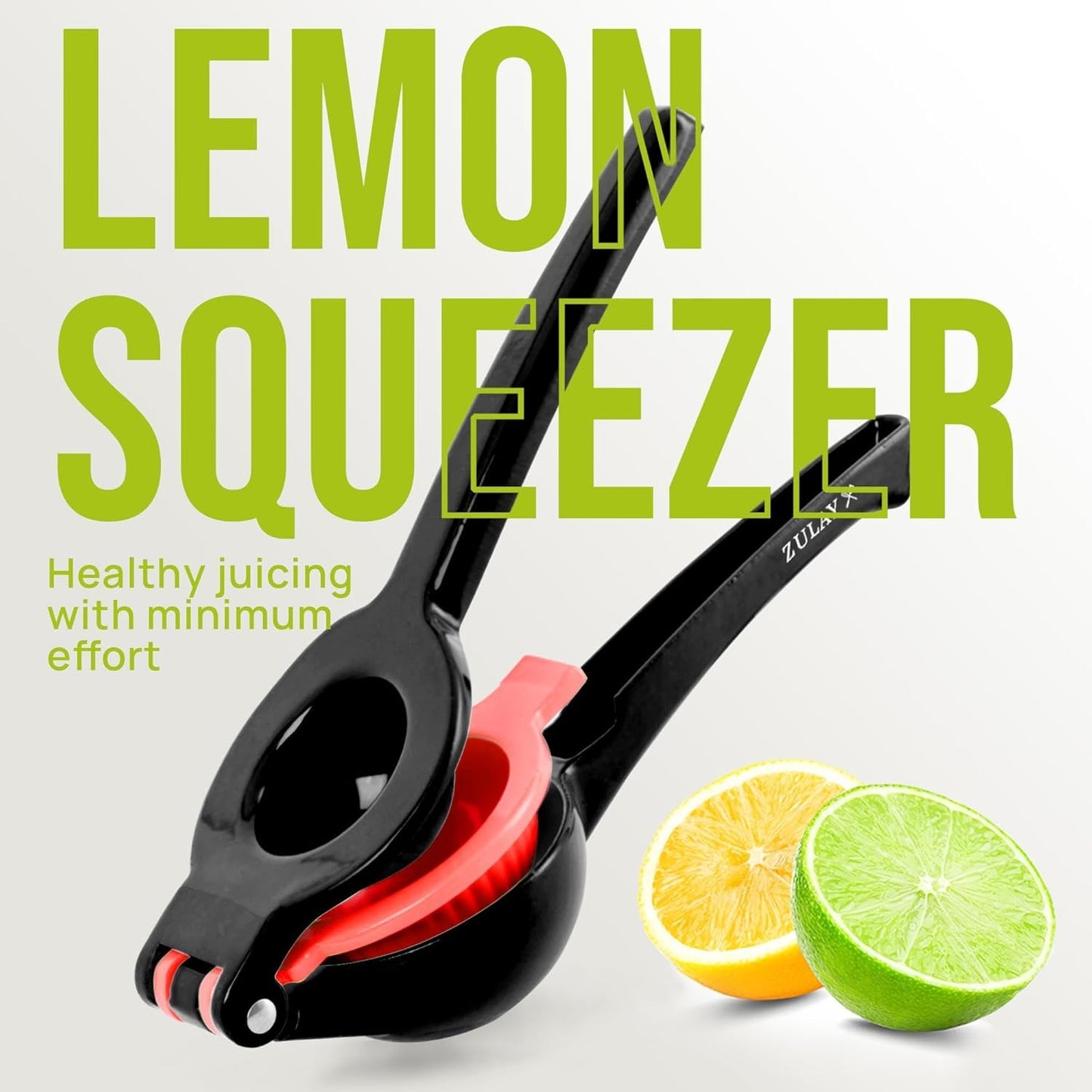 Zulay Metal 2-In-1 Lemon Squeezer Manual - Sturdy, Max Extraction Hand Juicer Lemon Squeezer Gets Every Last Drop - Easy to Clean & Use Citrus Juicer-Yellow/Green