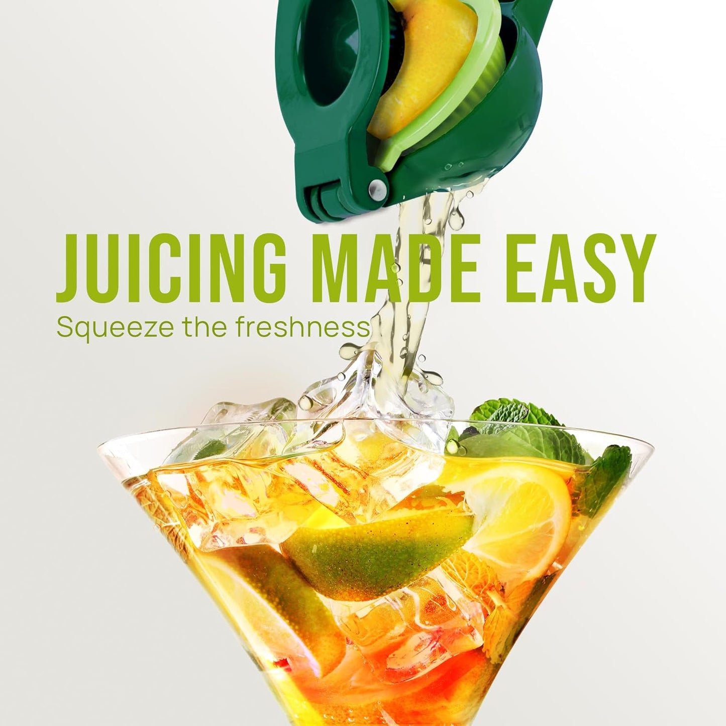 Zulay Metal 2-In-1 Lemon Squeezer Manual - Sturdy, Max Extraction Hand Juicer Lemon Squeezer Gets Every Last Drop - Easy to Clean & Use Citrus Juicer-Yellow/Green