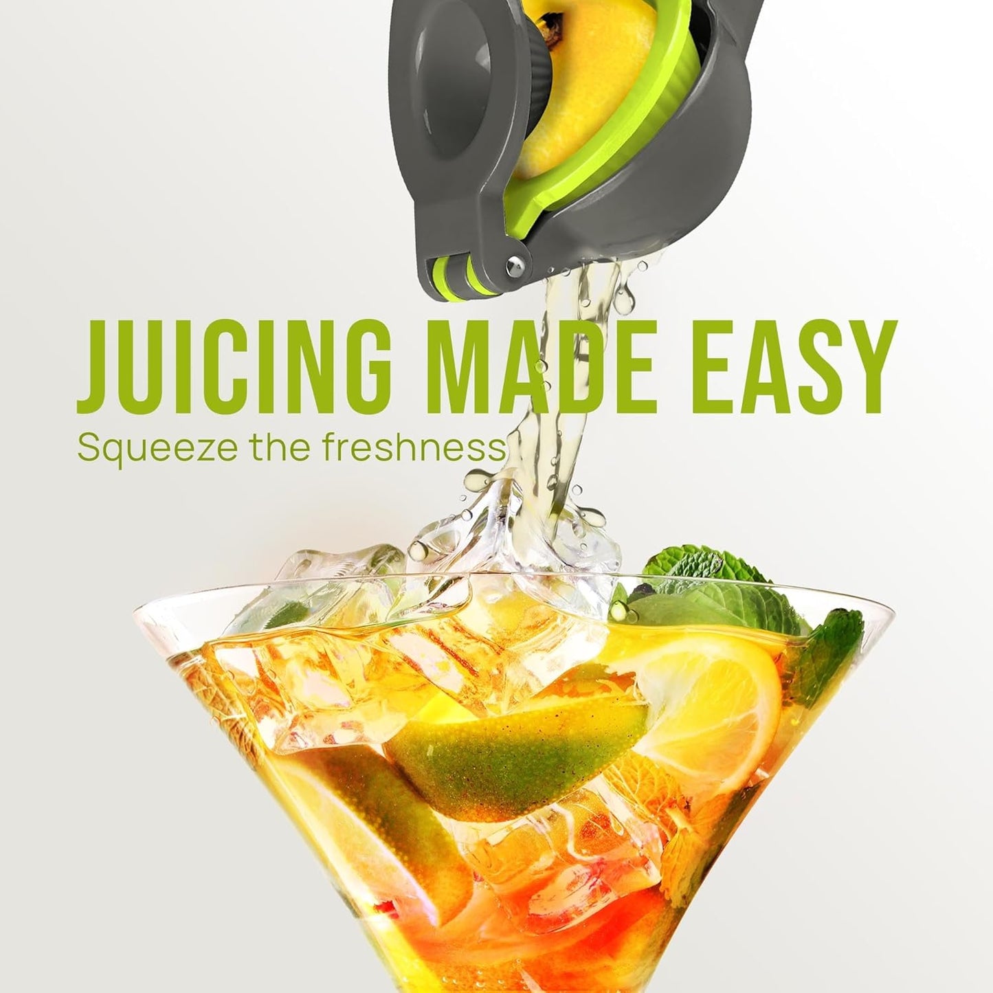 Zulay Metal 2-In-1 Lemon Squeezer Manual - Sturdy, Max Extraction Hand Juicer Lemon Squeezer Gets Every Last Drop - Easy to Clean & Use Citrus Juicer-Yellow/Green