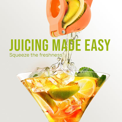 Zulay Metal 2-In-1 Lemon Squeezer Manual - Sturdy, Max Extraction Hand Juicer Lemon Squeezer Gets Every Last Drop - Easy to Clean & Use Citrus Juicer-Yellow/Green