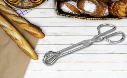 9-Inch Heavy Duty Stainless Steel Kitchen Tongs - Comfortable Ergonomic Grip, Scissor Design, Heat Resistant for BBQ and Cooking