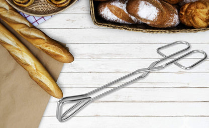 9-Inch Heavy Duty Stainless Steel Kitchen Tongs - Comfortable Ergonomic Grip, Scissor Design, Heat Resistant for BBQ and Cooking