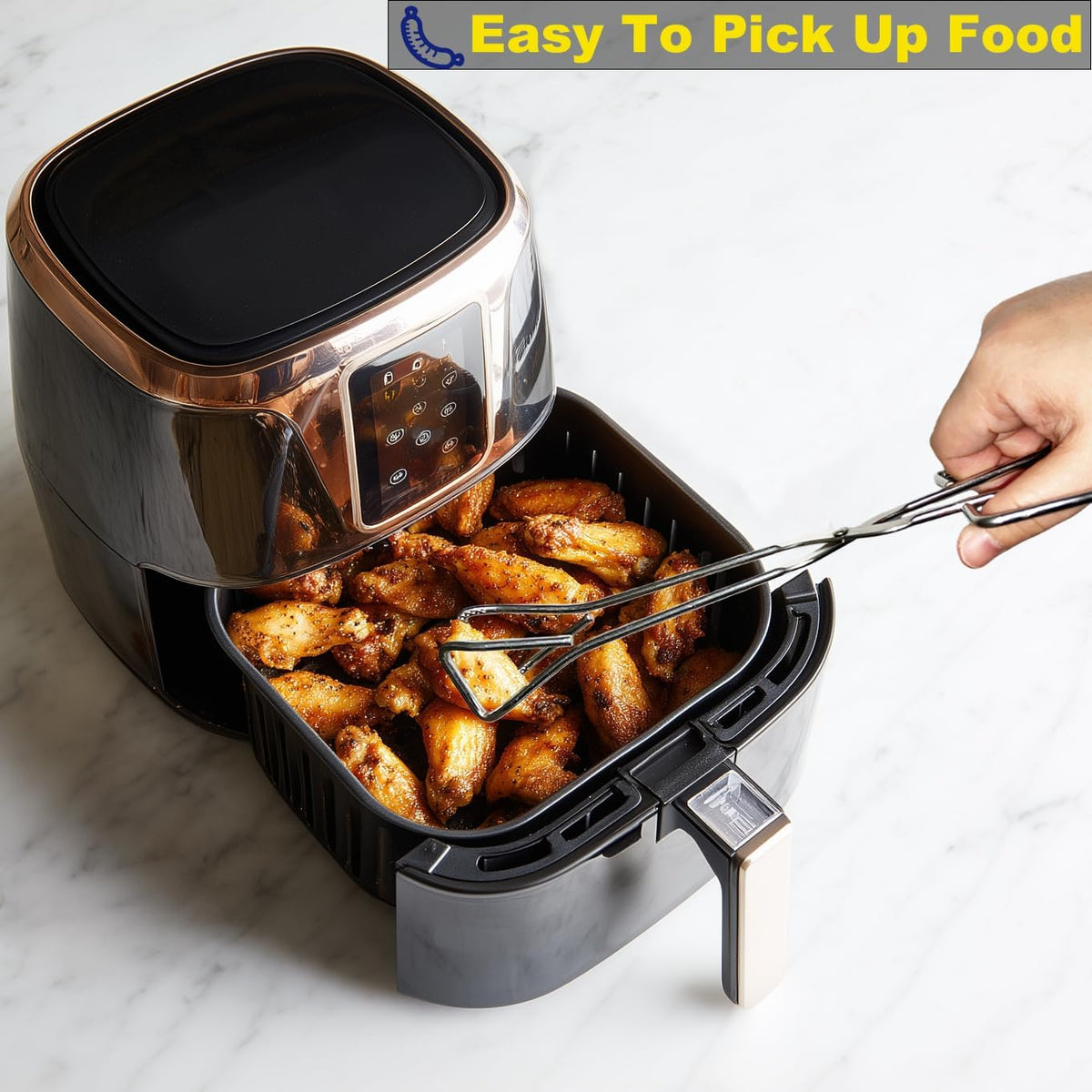 9-Inch Heavy Duty Stainless Steel Kitchen Tongs - Comfortable Ergonomic Grip, Scissor Design, Heat Resistant for BBQ and Cooking
